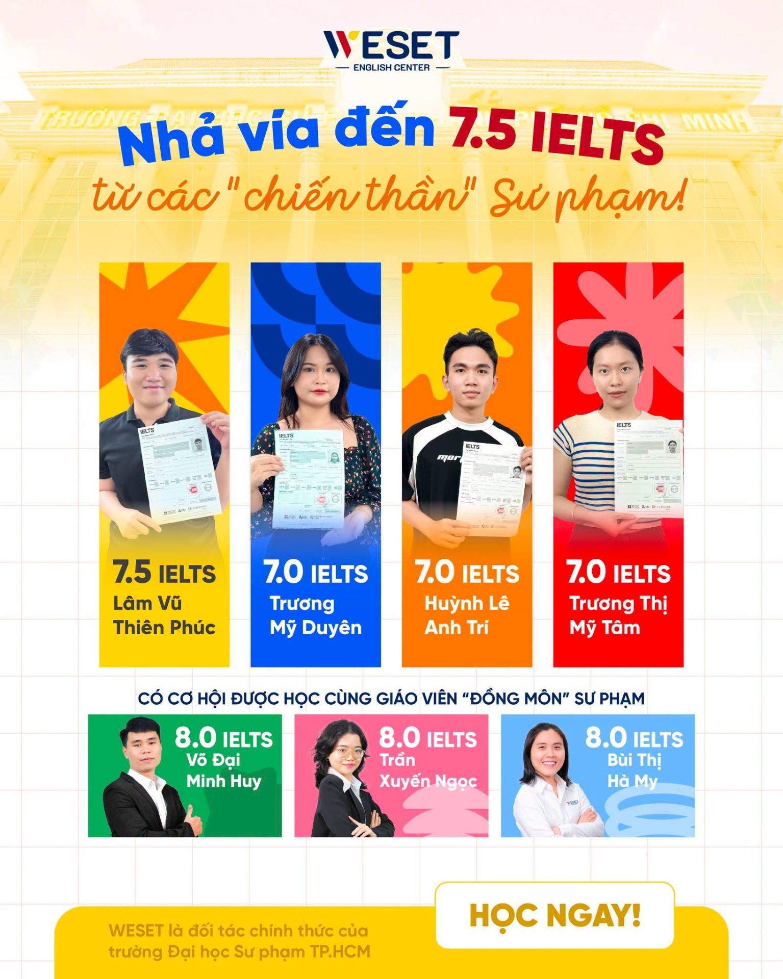 Bảng vàng IELTS WESET x HCMUE